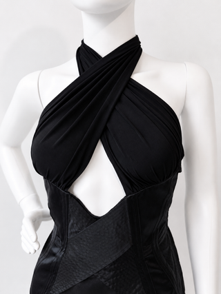 Gucci By Tom Ford Black Halter Runway Dress
