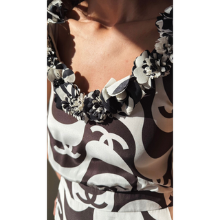 Chanel Wave Rare Maxi Length Silk Dress
