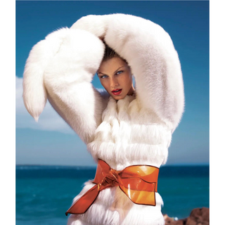 Yves Saint Laurent by Tom Ford 2003 White Fur Runway Coat